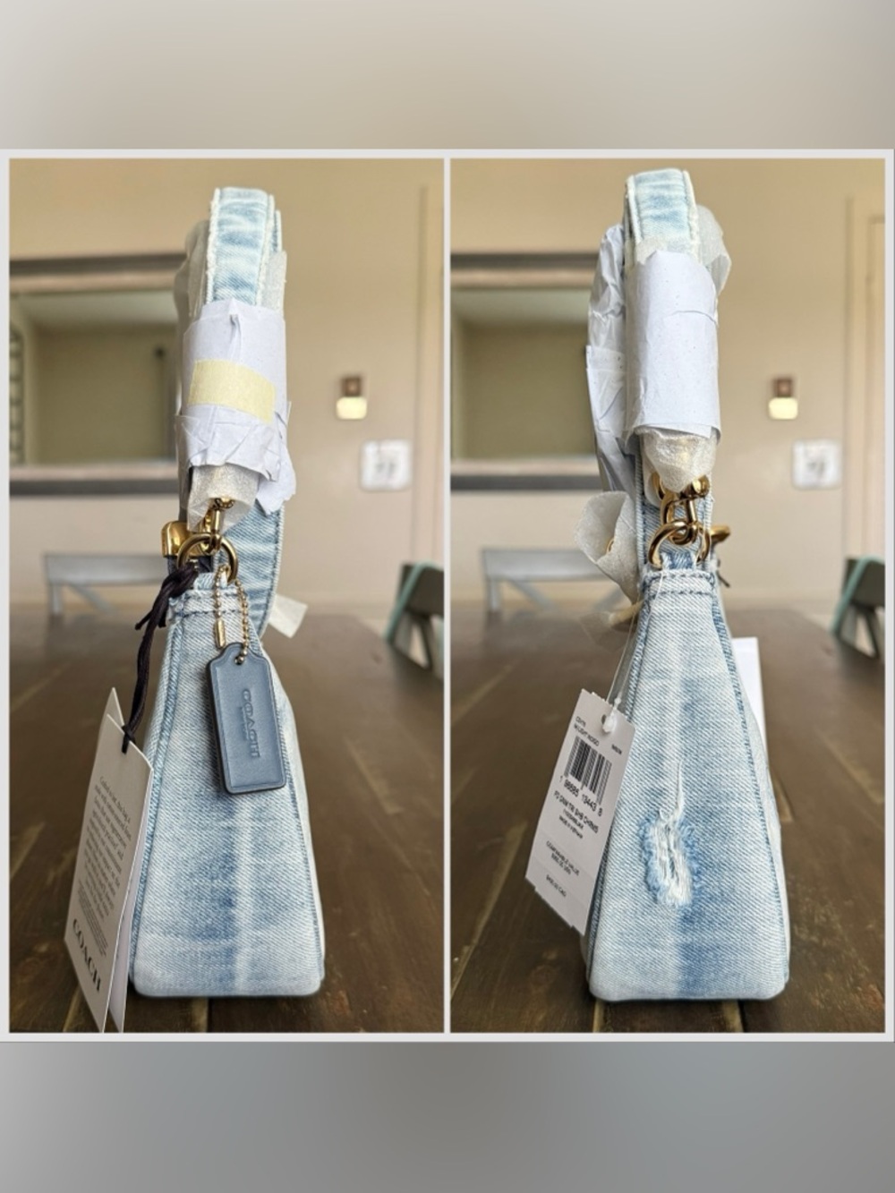 Coach Teri Shoulder Bag in Loved Denim NWT (no charms) - Picture 3 of 7